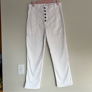 High waisted white pants